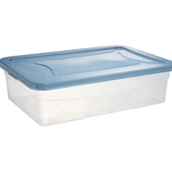 Gifi Rangement|Box dessous de lit transparent et bleu 30L