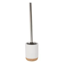 Gifi Equipement Wc^Brosse WC blanc naturel et liège