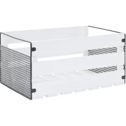 Gifi Rangement|Caisse de rangement en bois et métal - L41 x l20 x H28 cm