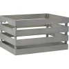 Gifi Rangement|Caisse de rangement en bois gris