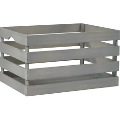 Gifi Rangement|Caisse de rangement en bois gris