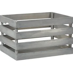 Gifi Rangement|Caisse de rangement en bois gris