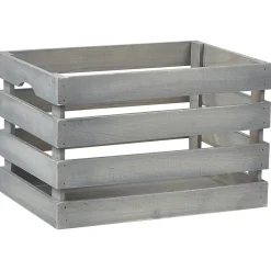 Gifi Rangement|Caisse de rangement en bois gris