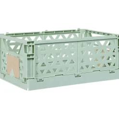 Gifi Rangement|Caisse pliable avec porte-étiquette vert L33xl25xH15cm
