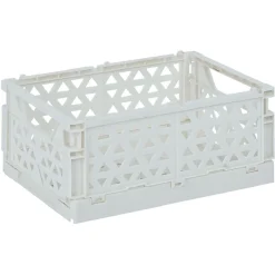 Gifi Rangement|Caisse pliable polypropylène 17x12x7.5cm gris pastel