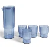 Sale Gifi Carafe 1,1L + 4 verres 300mL polystyrène et silicone bleu