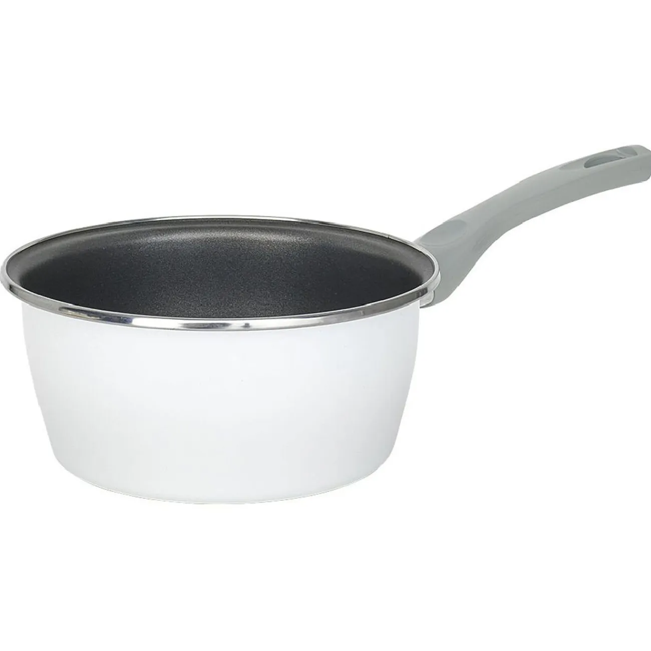 Outlet Gifi Casserole acier émaillé noir et blanc Ø 20 cm