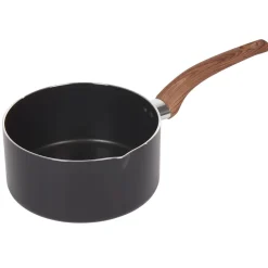 Outlet Gifi Casserole noire manche effet bois Ø 18