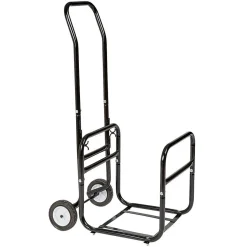 Gifi Aménagement Atelier^Chariot avec panier à bûches en métal noir