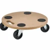 Gifi Aménagement Atelier^Chariot de plateforme rond en bois