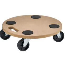 Gifi Aménagement Atelier^Chariot de plateforme rond en bois