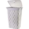 Gifi Entretien Du Linge|Coffre à linge blanc et gris 60L