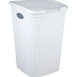 Gifi Entretien Du Linge|Coffre à linge 50 L blanc effet osier