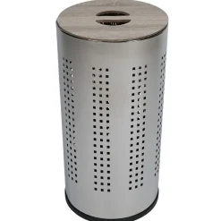 Gifi Entretien Du Linge|Coffre à linge métallique cylindrique 46L