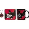 Sale Gifi Coffret cadeau Batman Comics mug sous-verre porte-clé rouge noir 3pcs