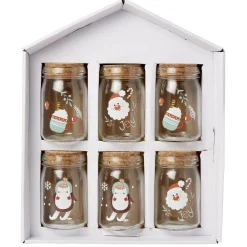 Discount Gifi Coffret mini bocal en verre motif Noël couvercle liège x6
