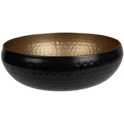 Hot Gifi Corbeille à fruits ronde en acier noire et dorée