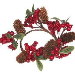 Gifi Couronne Noël pommes de pin et fruits rouges