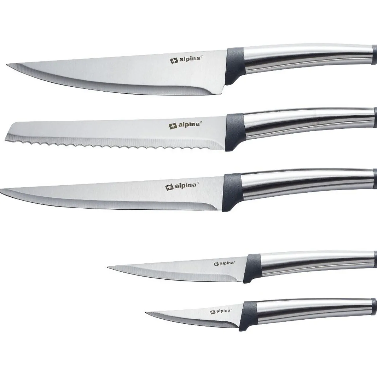Discount Gifi Couteau de cuisine en inox Alpina x 5