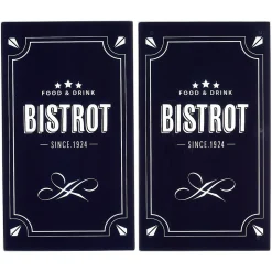Online Gifi Couvre plaque planche à découper en verre design Bistrot x2