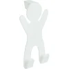 Gifi Rangement|Crochet de porte forme bonhomme gris - 10,5xH.19 cm