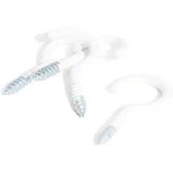 Gifi Quincaillerie^8 crochets ouverts en acier plastifié blanc - 4x30 mm