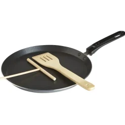 Sale Gifi Crêpière grise et noire avec ustensiles