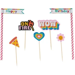 Outlet Gifi Décoration gâteau anniversaire pique thème candy x7