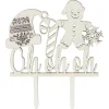 Gifi Décoration gâteau de Noël en bois beige