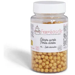 Best Gifi Décor sucré perles dorées Framboiselle 55g