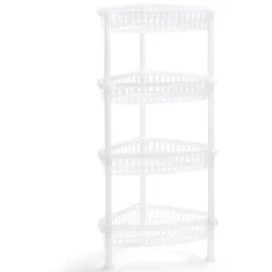 Gifi Desserte d'angle 4 niveaux plastique transparent 38x33xH82cm
