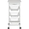 Hot Gifi Desserte de cuisine mdf métal blanc gris
