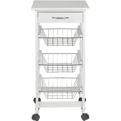 Hot Gifi Desserte de cuisine mdf métal blanc gris