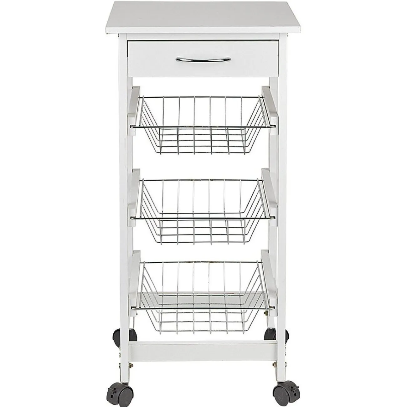 Hot Gifi Desserte de cuisine mdf métal blanc gris