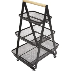 Clearance Gifi Desserte de cuisine 3 paniers métal noir