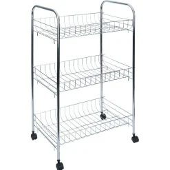 Outlet Gifi Desserte en métal gris 3 niveaux - L.41xl.26,5xH.61,5cm