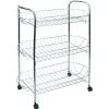 New Gifi Desserte en métal gris 3 niveaux - L.51xl.26,5xH.57cm