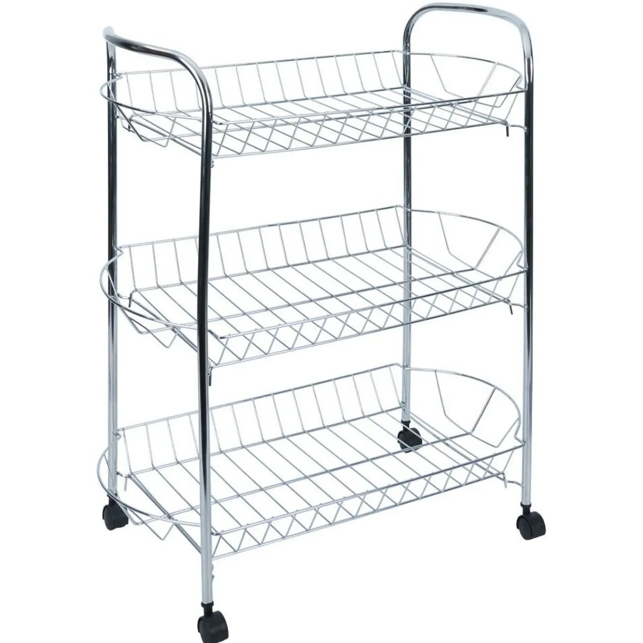 New Gifi Desserte en métal gris 3 niveaux - L.51xl.26,5xH.57cm