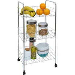 Hot Gifi Desserte en métal 3 niveaux - 35,5xH66,5x26cm