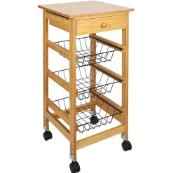 Clearance Gifi Desserte 3 niveaux bambou et métal