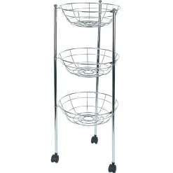 Outlet Gifi Desserte ovale 3 paniers inox H.70,5cm