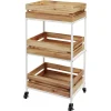Sale Gifi Desserte à roulette en bois design cagette naturel 3 niveaux