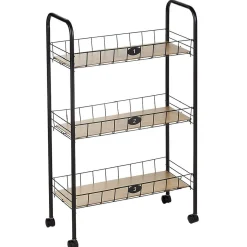 Outlet Gifi Desserte à roulettes 3 niveaux métal et bois