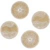 Best Gifi Dessous de verre jute naturel et blanc Ø8,5cm x4