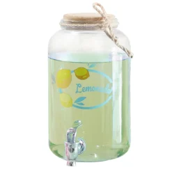Best Gifi Distributeur à boisson verre avec couvercle liège 3,8 L