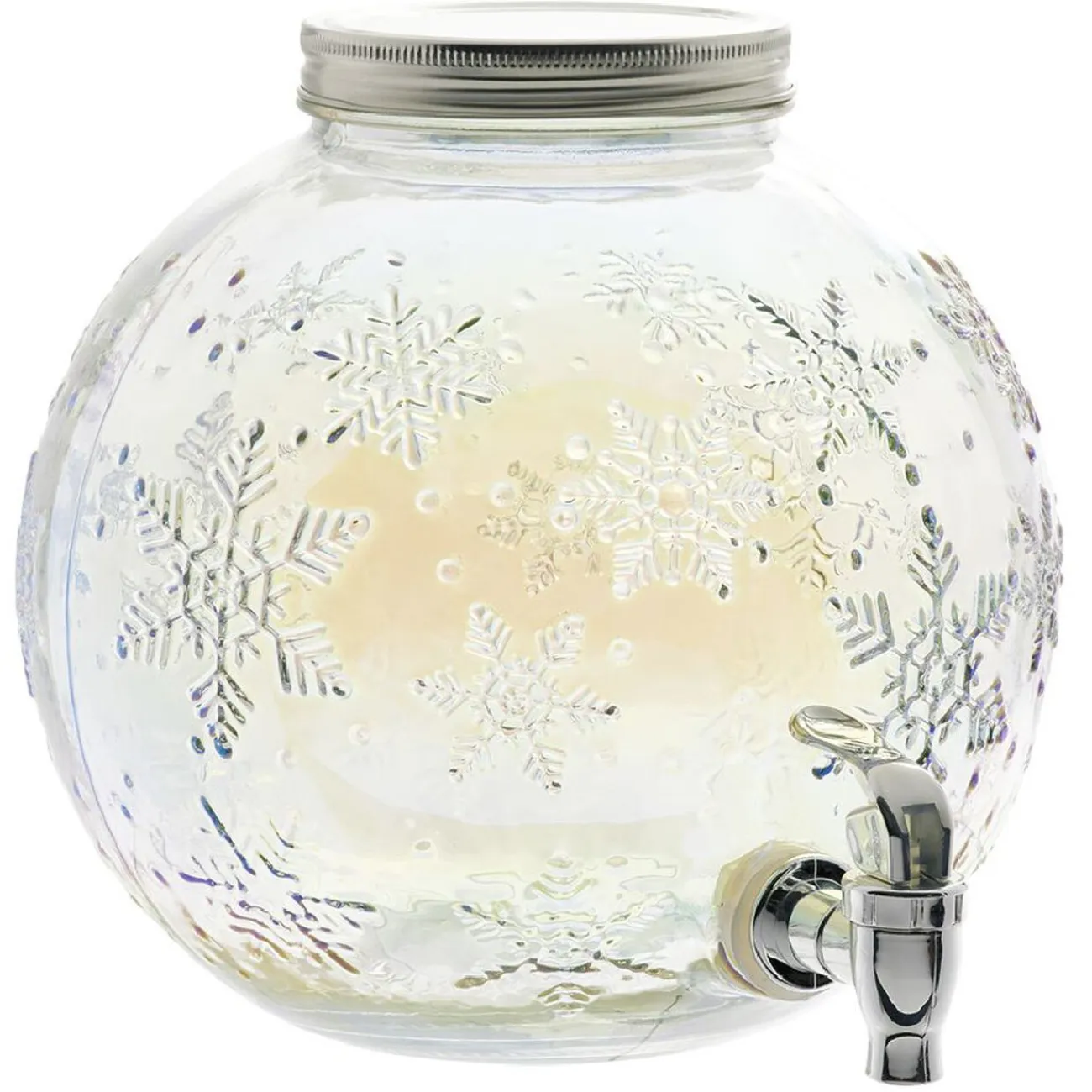 Sale Gifi Distributeur de boisson en verre motif flocons iridescent 5,5L