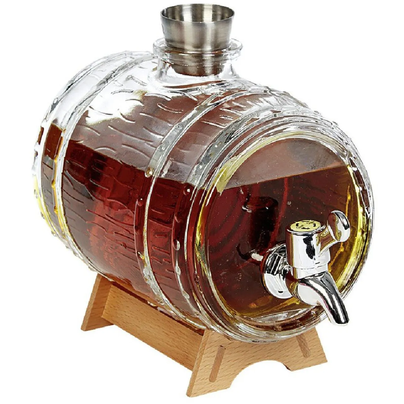 Best Gifi Distributeur de rhum avec socle en bois 1,5 L