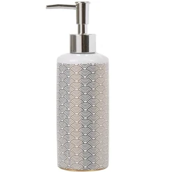 Gifi Aménagement Salle De Bain^Distributeur de savon céramique motifs écaille blanc doré