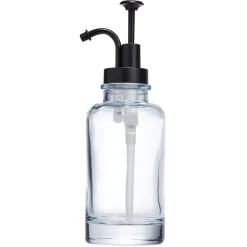 Gifi Aménagement Salle De Bain^Distributeur de savon en verre transparent bleu Ø7xH21cm