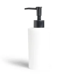 Gifi Aménagement Salle De Bain^Distributeur de savon à pompe Ø6,8x18,5cm plastique noir et blanc